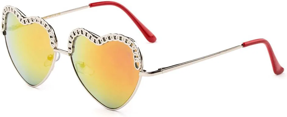 

Newbee Fashion - "Corazon" — уникальные легкие солнцезащитные очки с пружинными шарнирами и дизайном в форме сердца Newbee Fashion Sunglasses, Silver/Orange