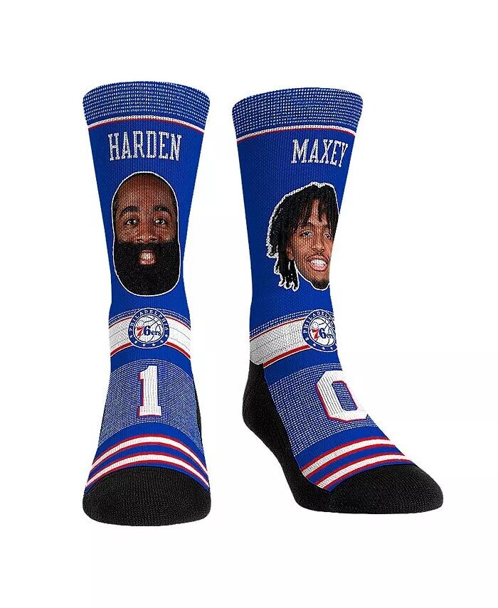 

Мужские и женские носки James Harden & Tyrese Maxey Philadelphia 76ers Teammates Player Crew Socks Rock 'Em