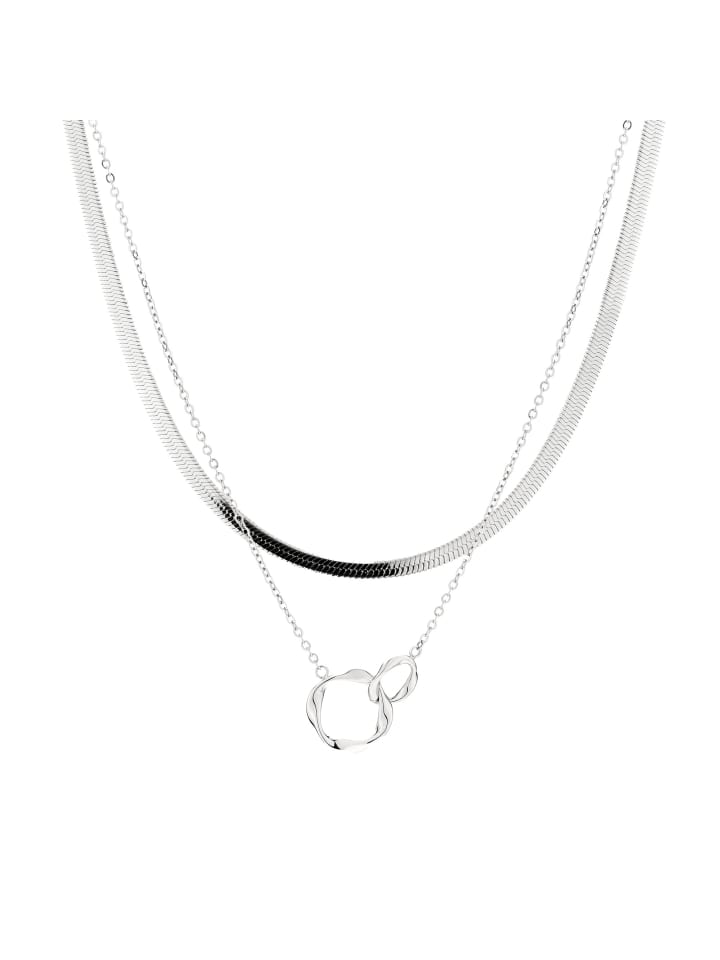 

LIEBESKIND BERLIN Колье "Ты и я" в сочетании с другими украшениями из серебра