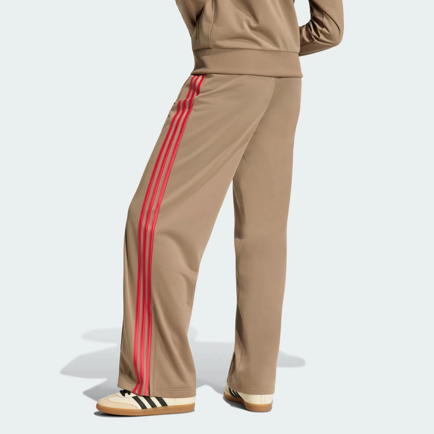 Брюки Adidas Originals с широкими штанинами Firebird темно-бежевого цвета — фото 3