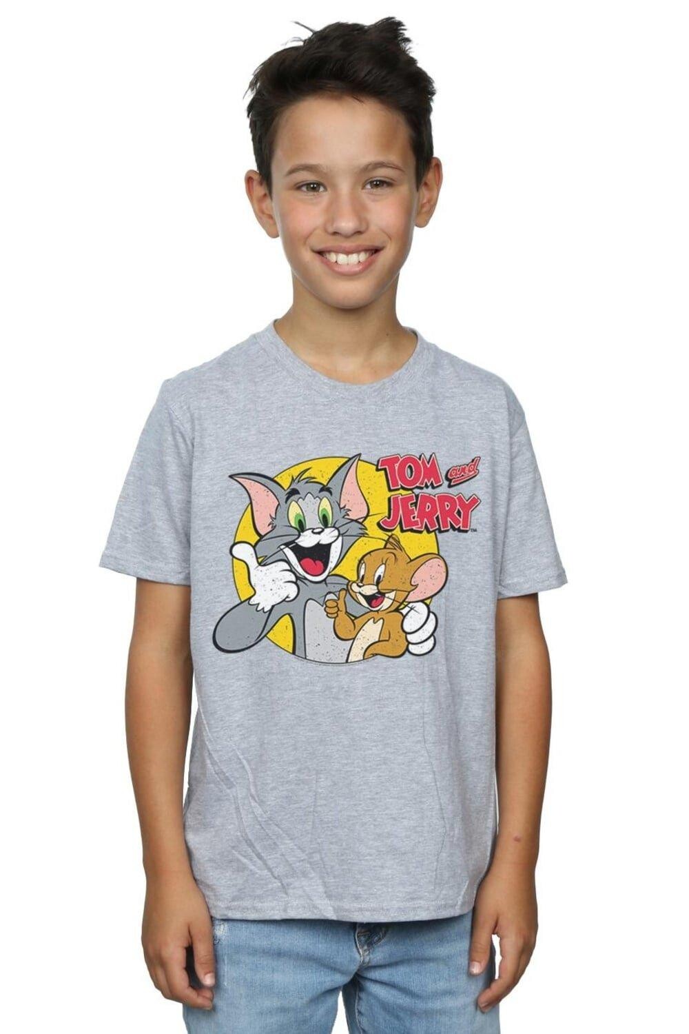 

Футболка «Палец вверх» Tom & Jerry, серый