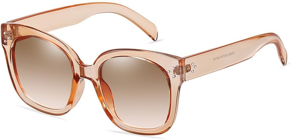 

Женские солнцезащитные очки LVTFCO в стиле ретро с декоративными заклепками, мужские солнцезащитные очки с градиентом цвета «чайный серый», защита от ультрафиолета UV400, Champagne Tea