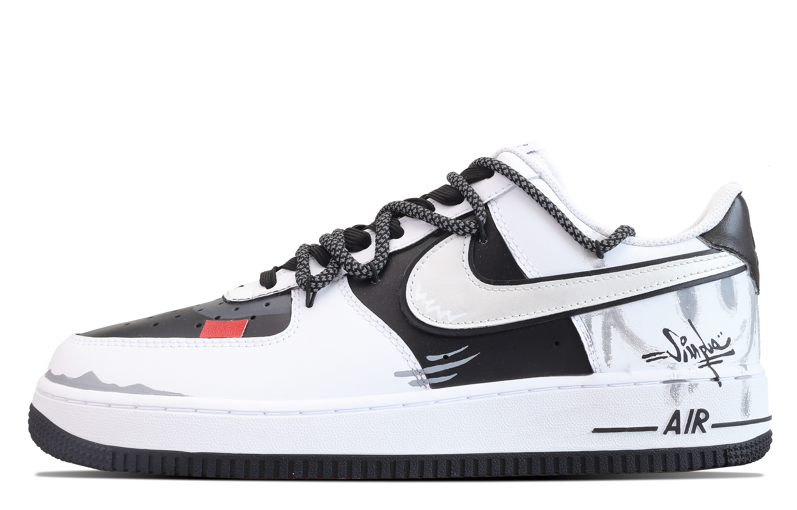 

Кроссовки Nike Air Force 1 Skateboarding Shoes Men Low-top Grey/white/black, черный