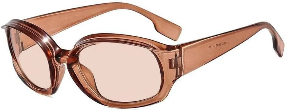 

Солнцезащитные очки овальной формы с крупной оправой для женщин, винтажные солнцезащитные очки, женские очки с защитой от УФ-излучения UV400 MTZJH, Tea Tea