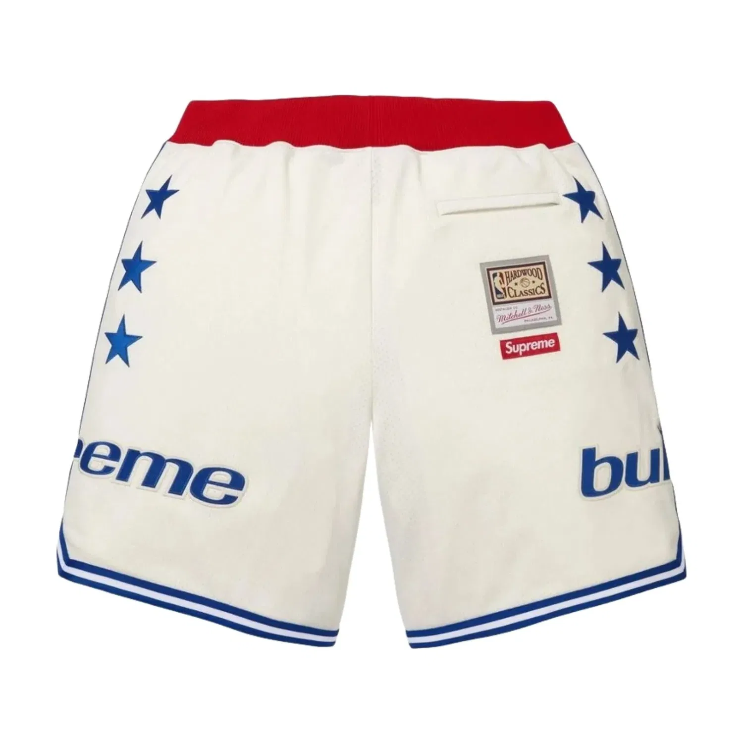Баскетбольные шорты Supreme x Mitchell & Ness SS26 Teams, белые, SUP-SS26-282-WHT — фото 2