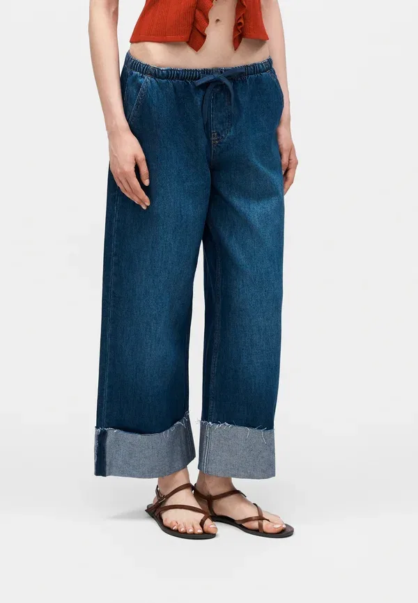 Джинсы Easy crop hetfield cuff baggy jeans Gap, темная стирка