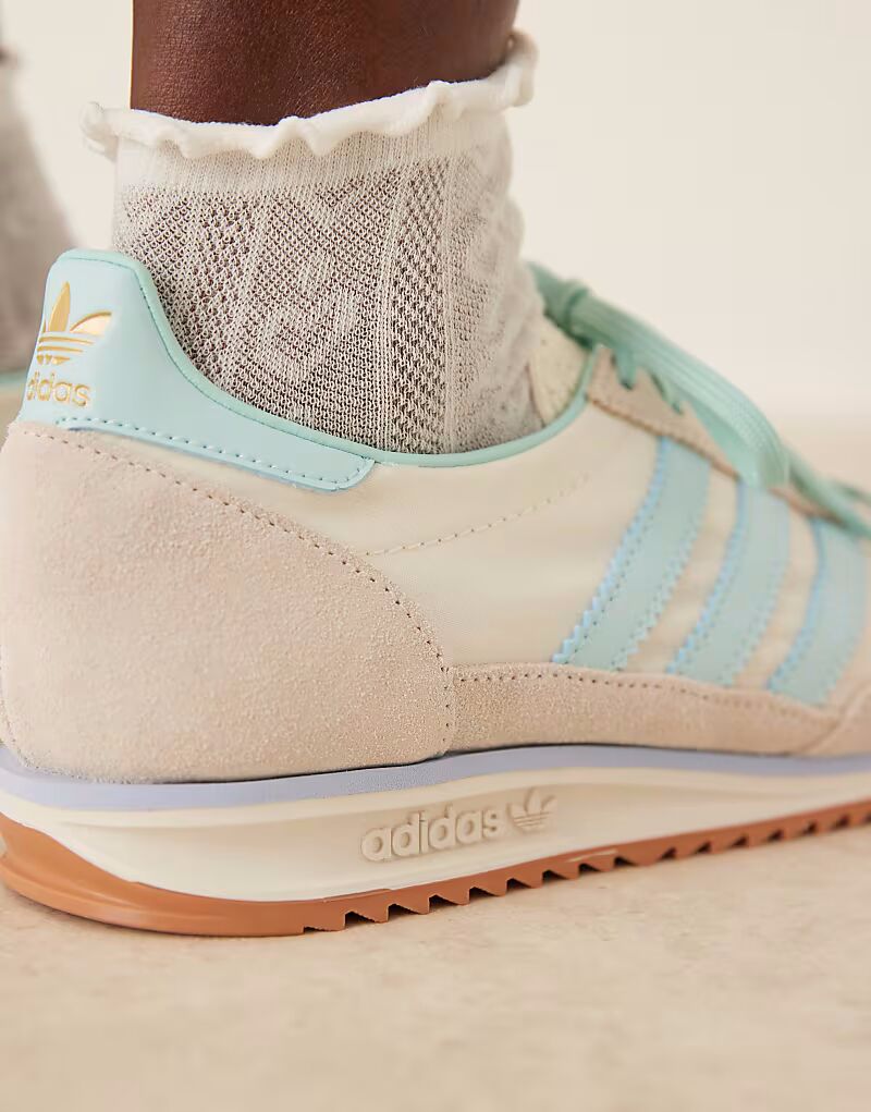 Кроссовки Adidas Originals SL 72 OG в кремово-белом и синем цветах — фото 3