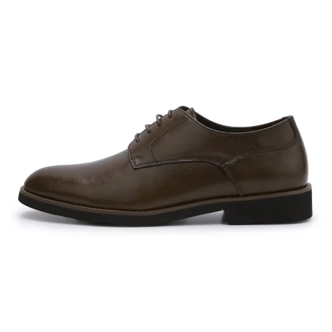 Мужские коричневые дерби Kumkang Esprendo Plain Toe из коровьей кожи — фото 2