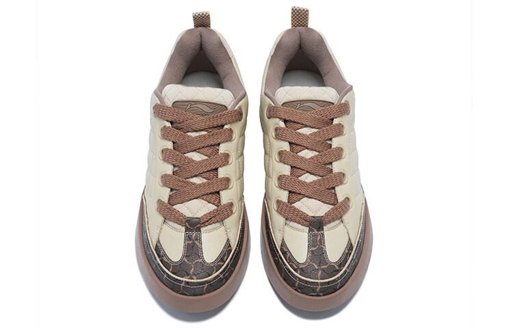 Кроссовки LI-NING 1990 Wind Chimes Skateboarding Shoes Men Low-top White/Brown — фото 3