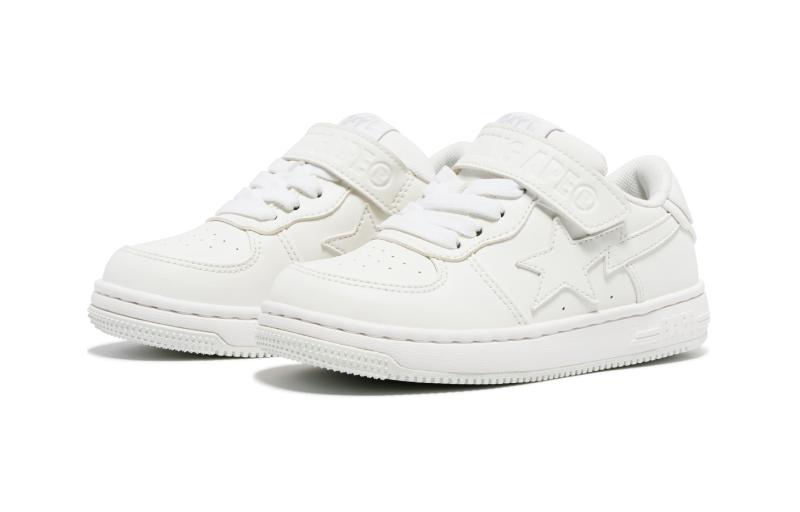 A BATHING APE Детские кроссовки для скейтбординга STA Low Top, белые, для детей от 3 до 7 лет — фото 3