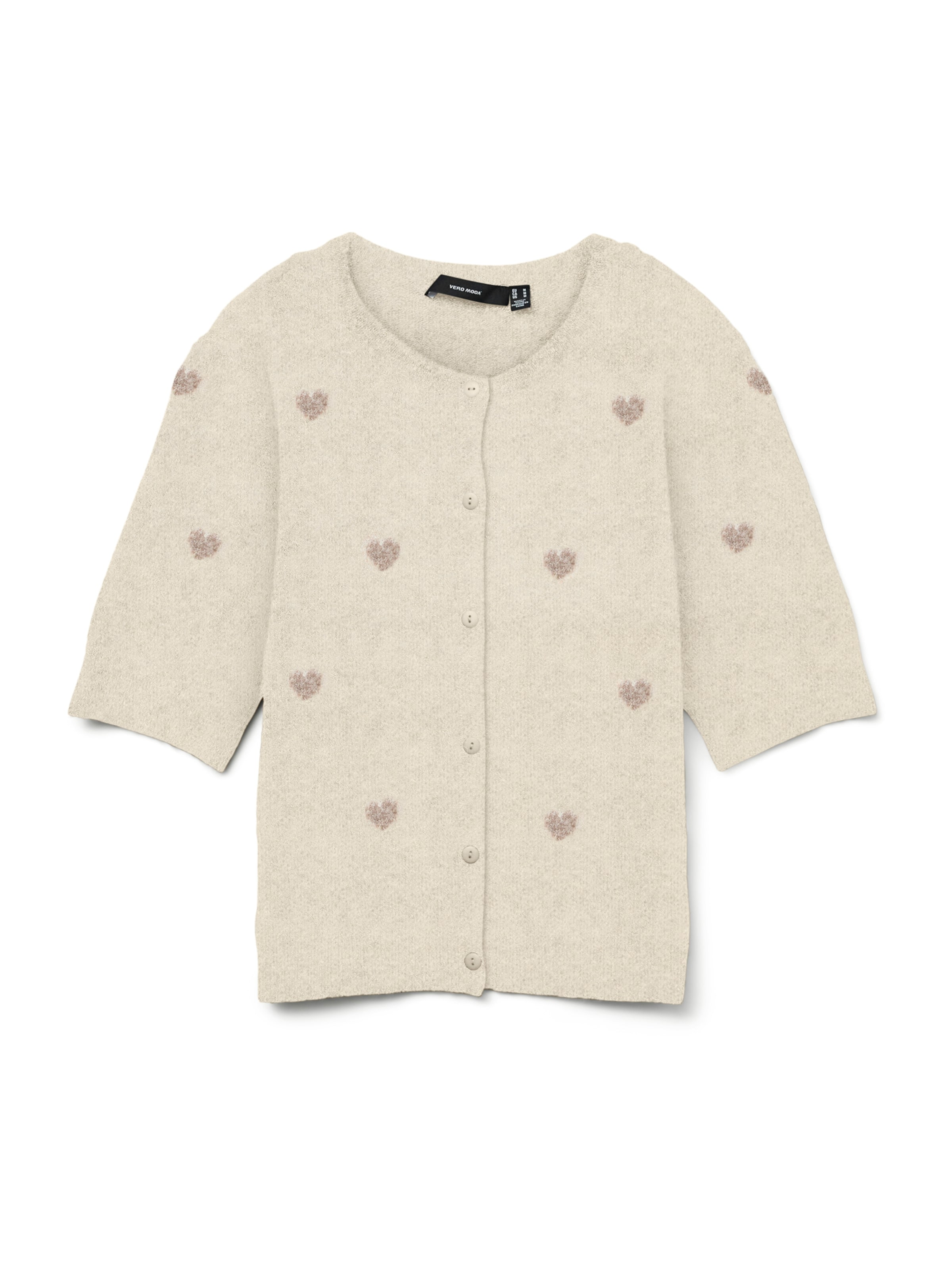 

VERO MODA Кардиган 'VMDoffy Intarsia' вязаный, бежевый, кремовый