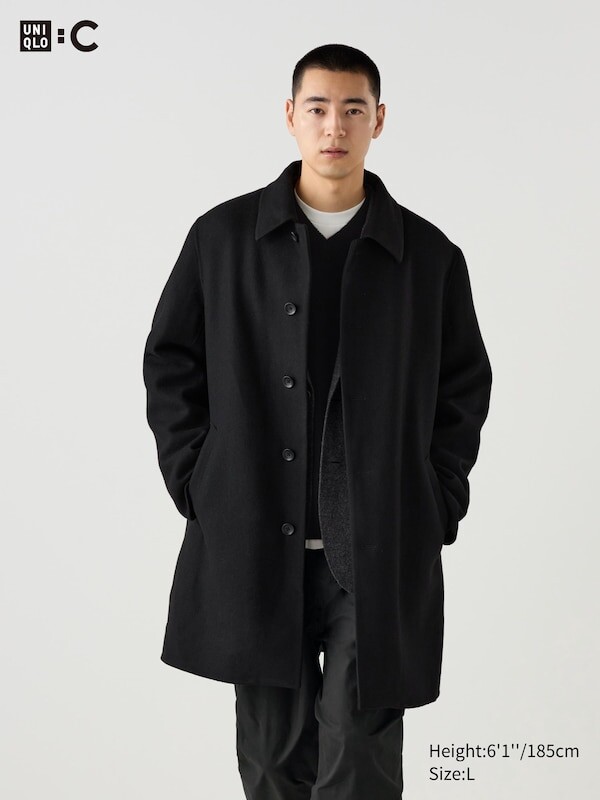 

Полушерстяное пальто Uniqlo, черный