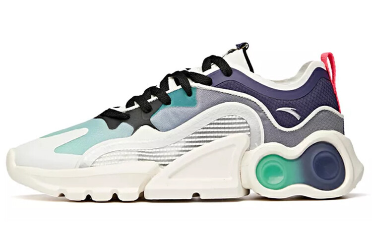 

Коллекция Life Стильная обувь Мужская низкая Попугайный зеленый/слоновая кость Белый/спектральный фиолетовый Anta