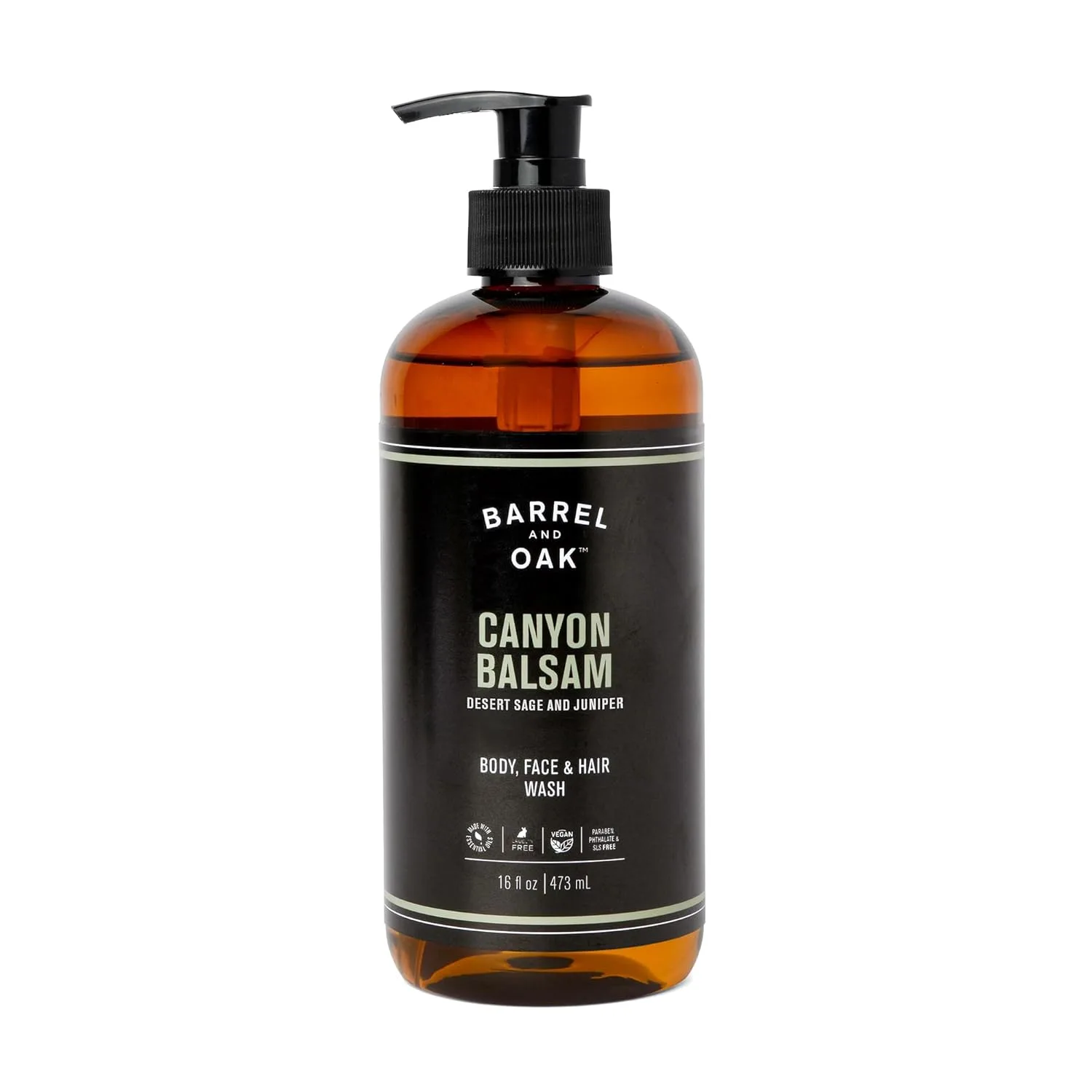 Barrel & Oak универсальное средство для лица, волос и тела, веганское и увлажняющее, шампунь и гель для душа для мужчин, набор для ухода в подарок, Canyon Balsam, 16 унций 473 мл (1 шт.), red