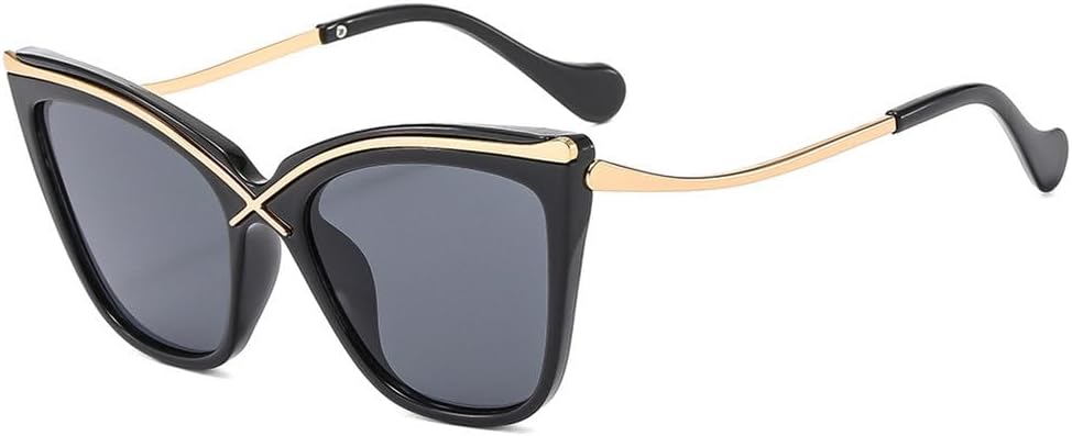 

Модные солнцезащитные очки «кошачий глаз» для женщин, винтажные градиентные оттенки, роскошная оправа для солнцезащитных очков с защитой от УФ-излучения UV400 TYUVIVO, Black