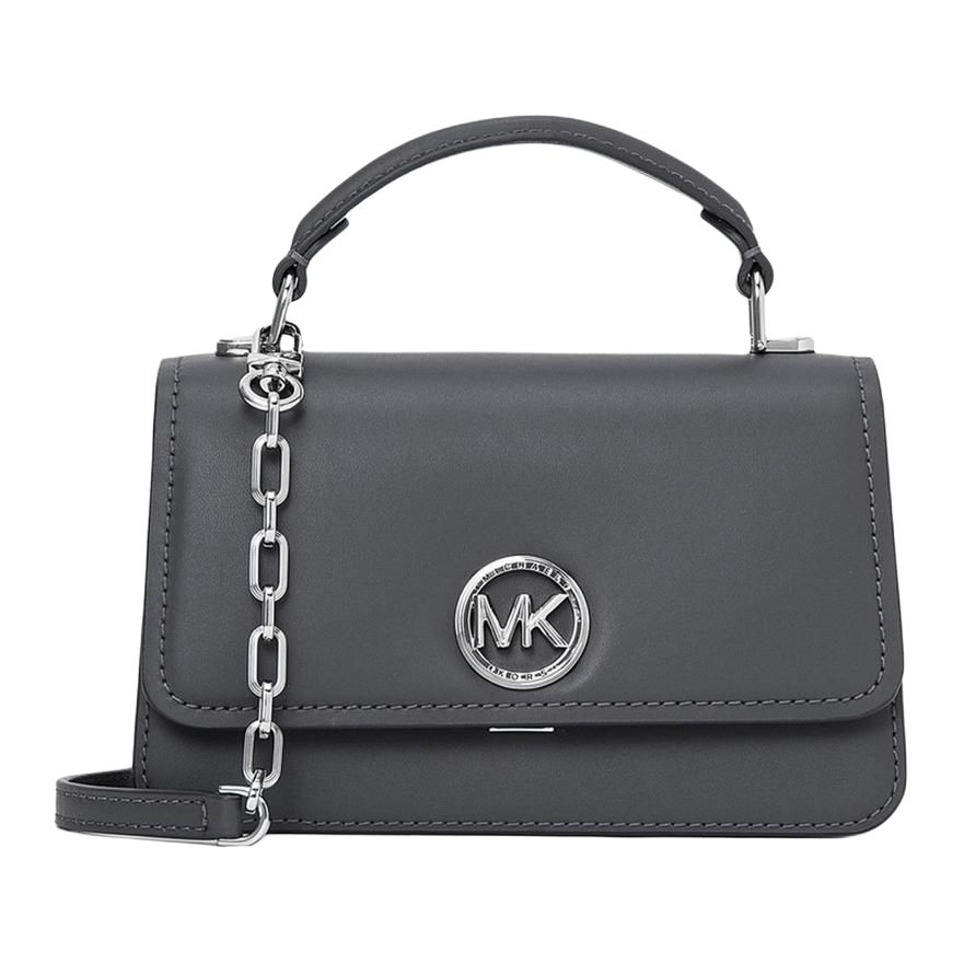 

MICHAEL KORS Сумка-тоут Delancey из коровьей кожи, сумка через плечо, женская сумка-труба, цвет сланцево-серый