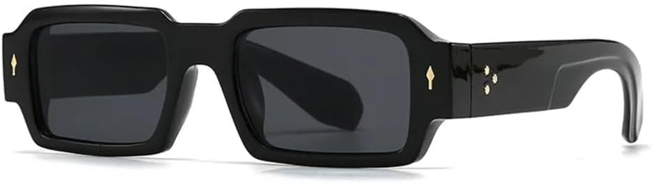 

Солнцезащитные очки в стиле панк с квадратными классическими заклепками для женщин и мужчин. Модные винтажные солнцезащитные очки с защитой от УФ-излучения UV400 MTZJH, Black Black