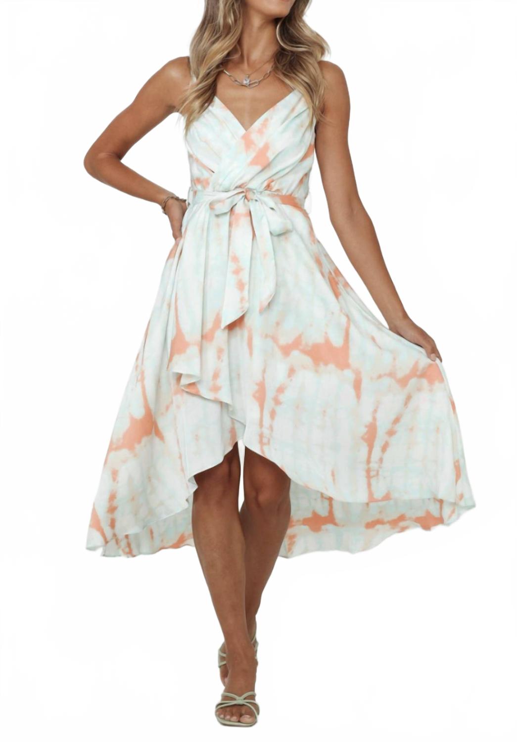 

Джемма Тай-дай обернутое миди платье в оранжевом One & Only