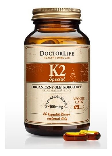 

Doctor Life, Органическое натуральное кокосовое масло К2 К2 МК-7, 60 капсул