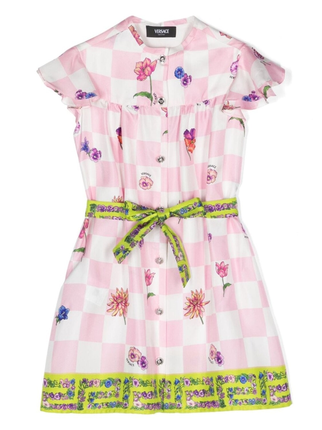 

Versace Kids платье-рубашка Blossom, белый