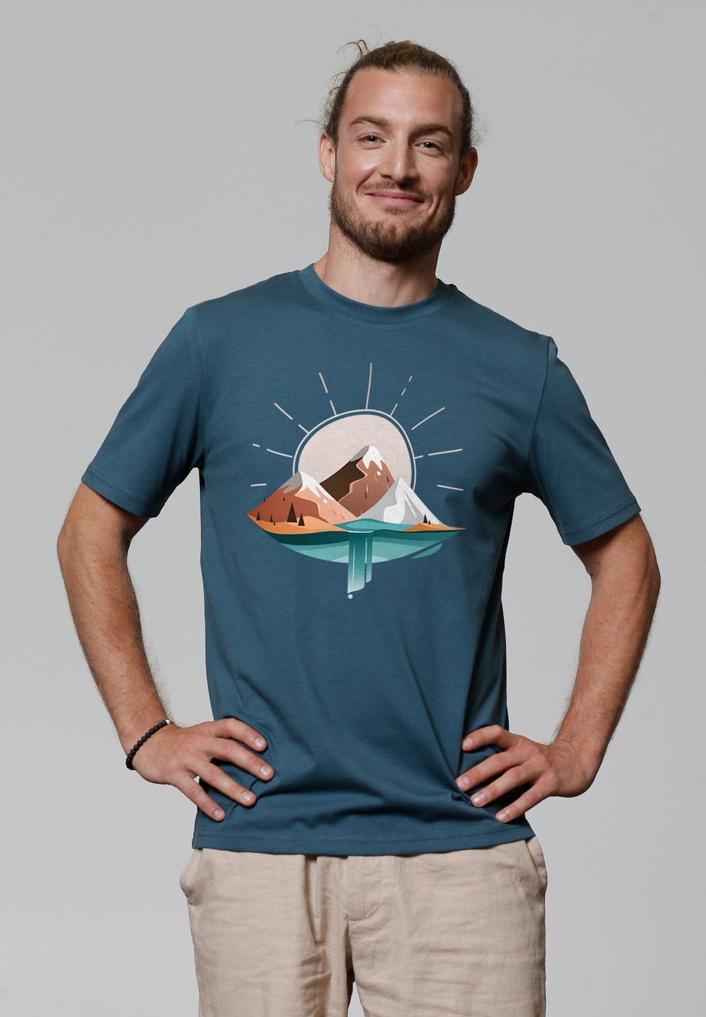 

Футболка с принтом SUNRISE LAKE watapparel, бирюзовый