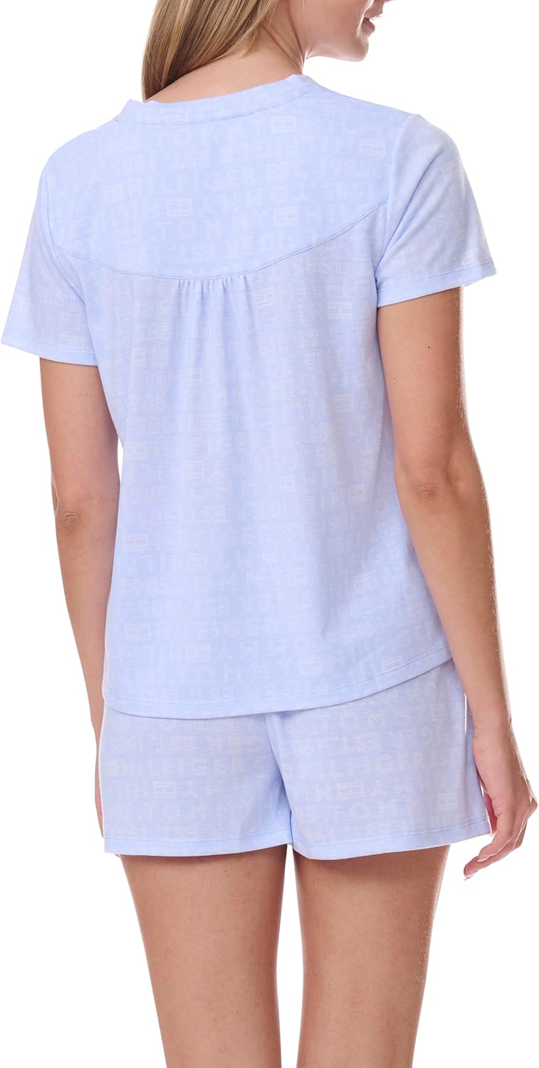 Женская пижама Tommy Hilfiger с футболкой и боксерскими шортами, Sweet Blue Heather — фото 4