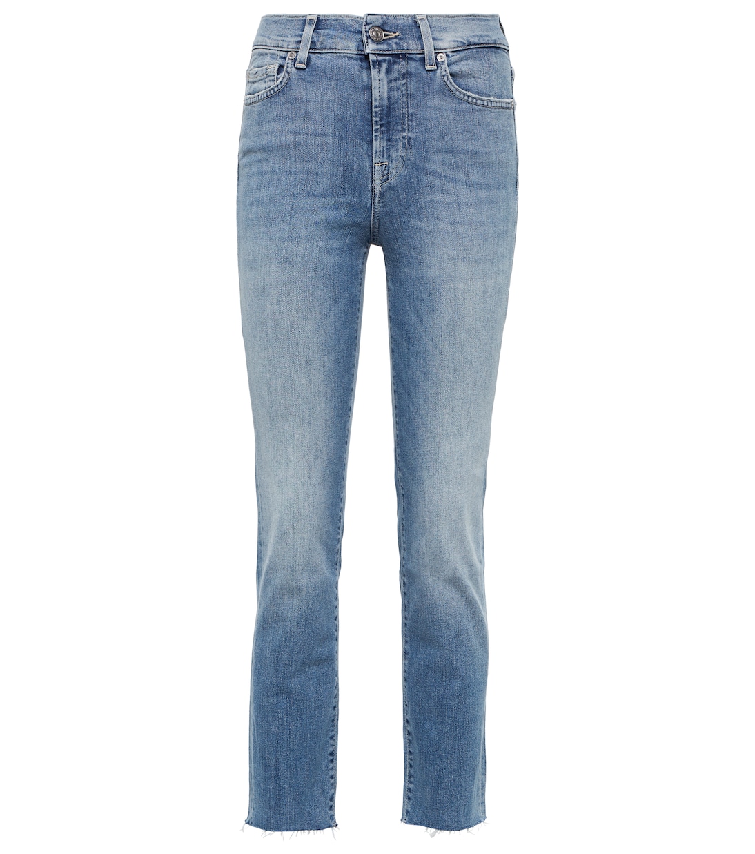 

Джинсы Straight Crop средней посадки 7 For All Mankind, светло-синий