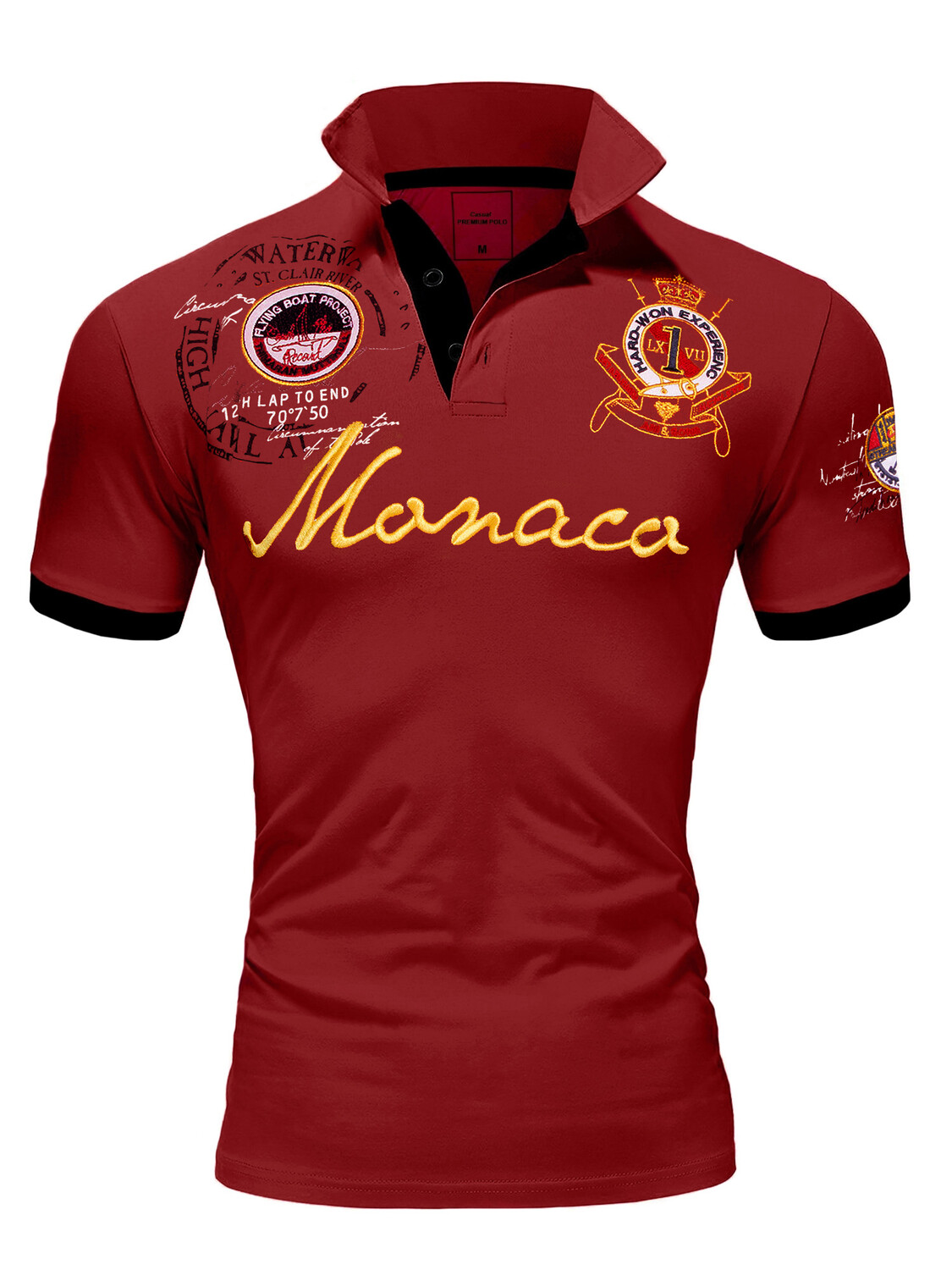 

Поло Amaci&Sons mit Stickerei Monaco 2.0, бордо