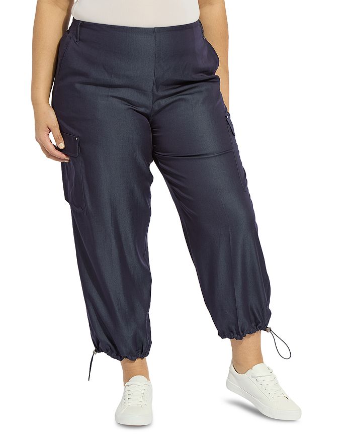 

Атласные брюки-карго Monique Tailored Curvy Lyssé Plus, синий