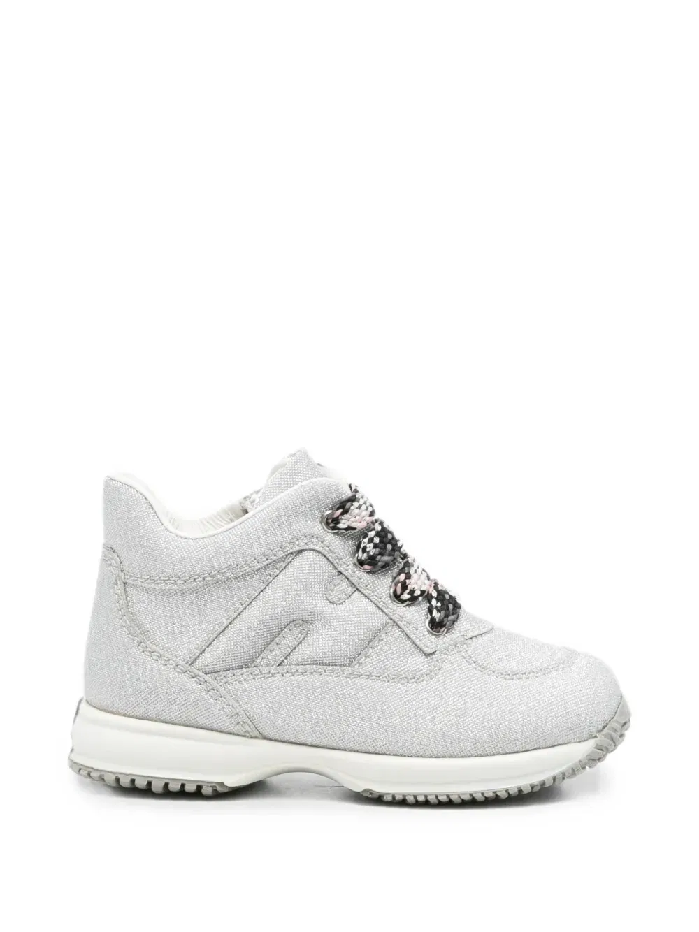 Кеды с логотипом и эффектом глиттера Hogan Kids, серый