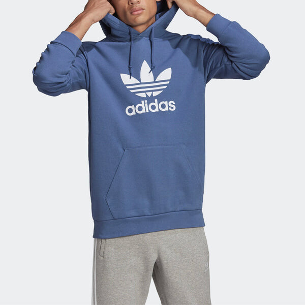 Толстовка с капюшоном с логотипом, с длинными рукавами, Adidas, синий — фото 2