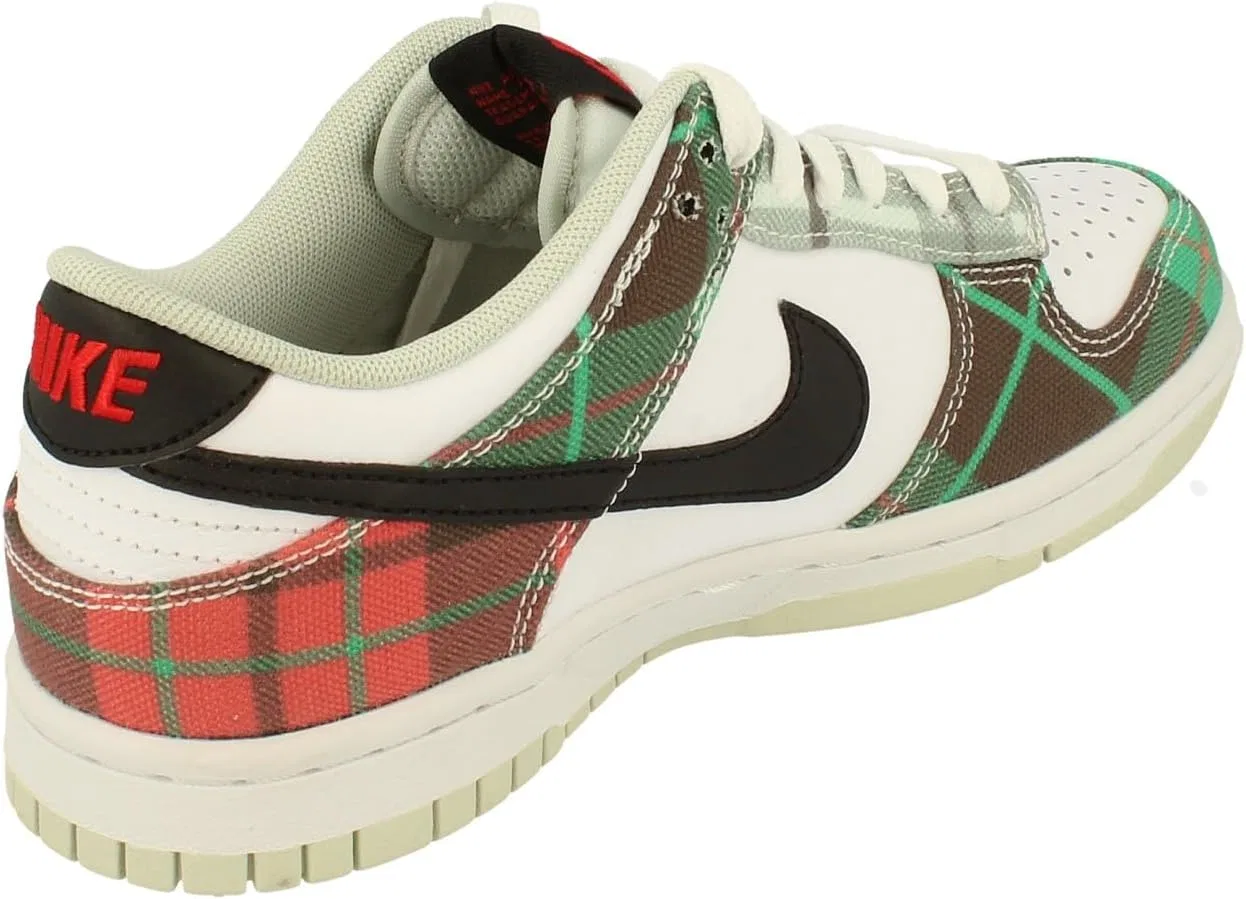 Кроссовки Nike Dunk Low, белый/черный-университетский красный-стадионный зеленый, 100 — фото 3