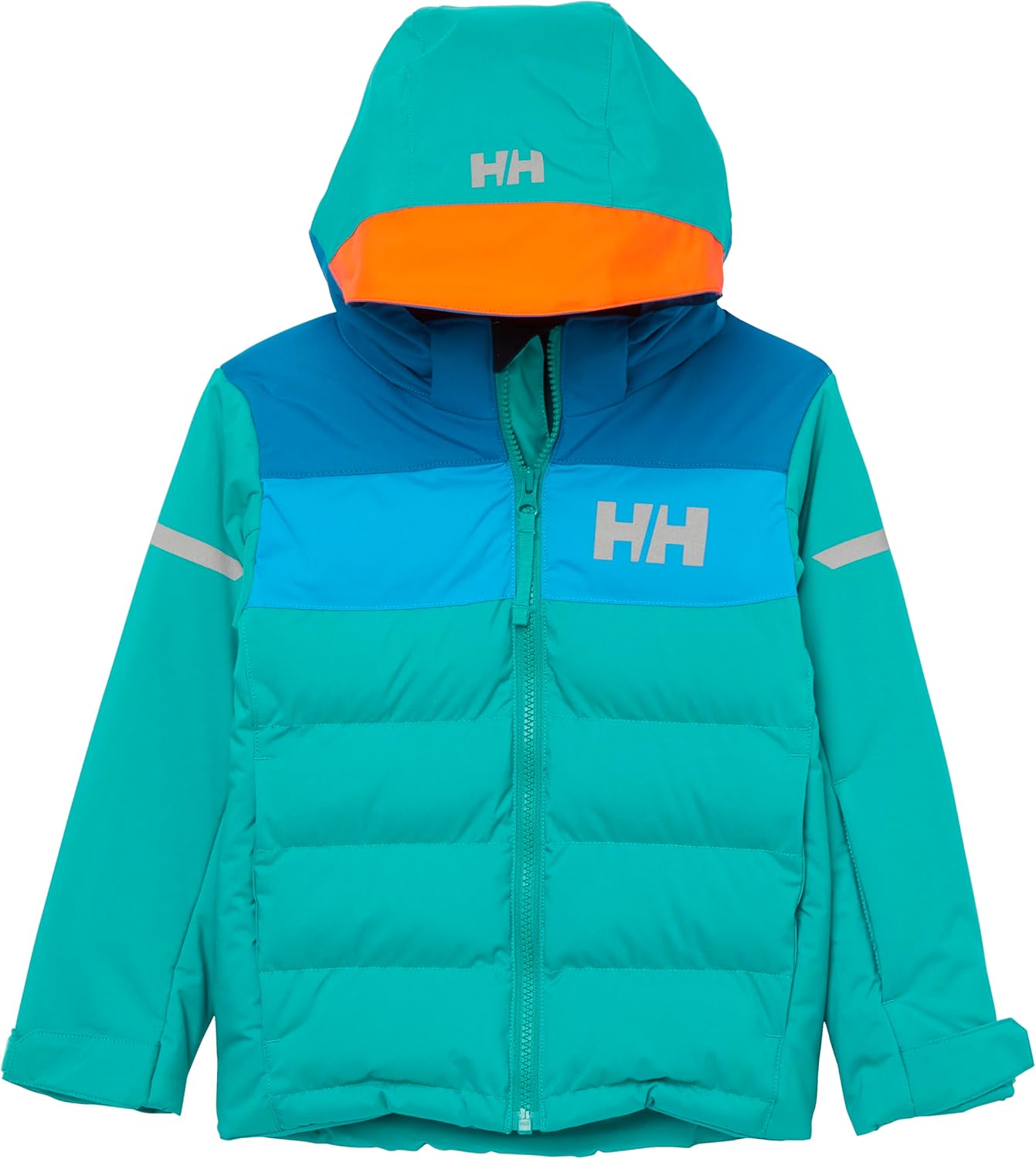 

Helly-Hansen Kids Vertical Insulated Jacket - детская зимняя куртка унисекс, водонепроницаемая, ветрозащитная, дышащая, теплая верхняя одежда Helly Hansen, 466 Signal Gree