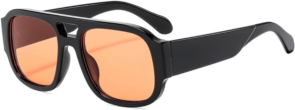 

Винтажные женские солнцезащитные очки с двойной перемычкой, роскошные мужские солнцезащитные очки для активного отдыха, путешествий и вождения, защита от УФ-излучения UV400 TVTBBVV, Black Orange