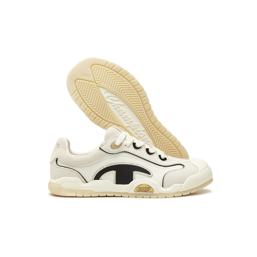 Низкие скейтерские кроссовки мужские milk white/black Champion, белый белый/черный — фото 3