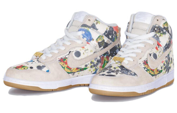 Кроссовки x supreme sb dunk high og qs 'rammellzee' Nike, белый — фото 2