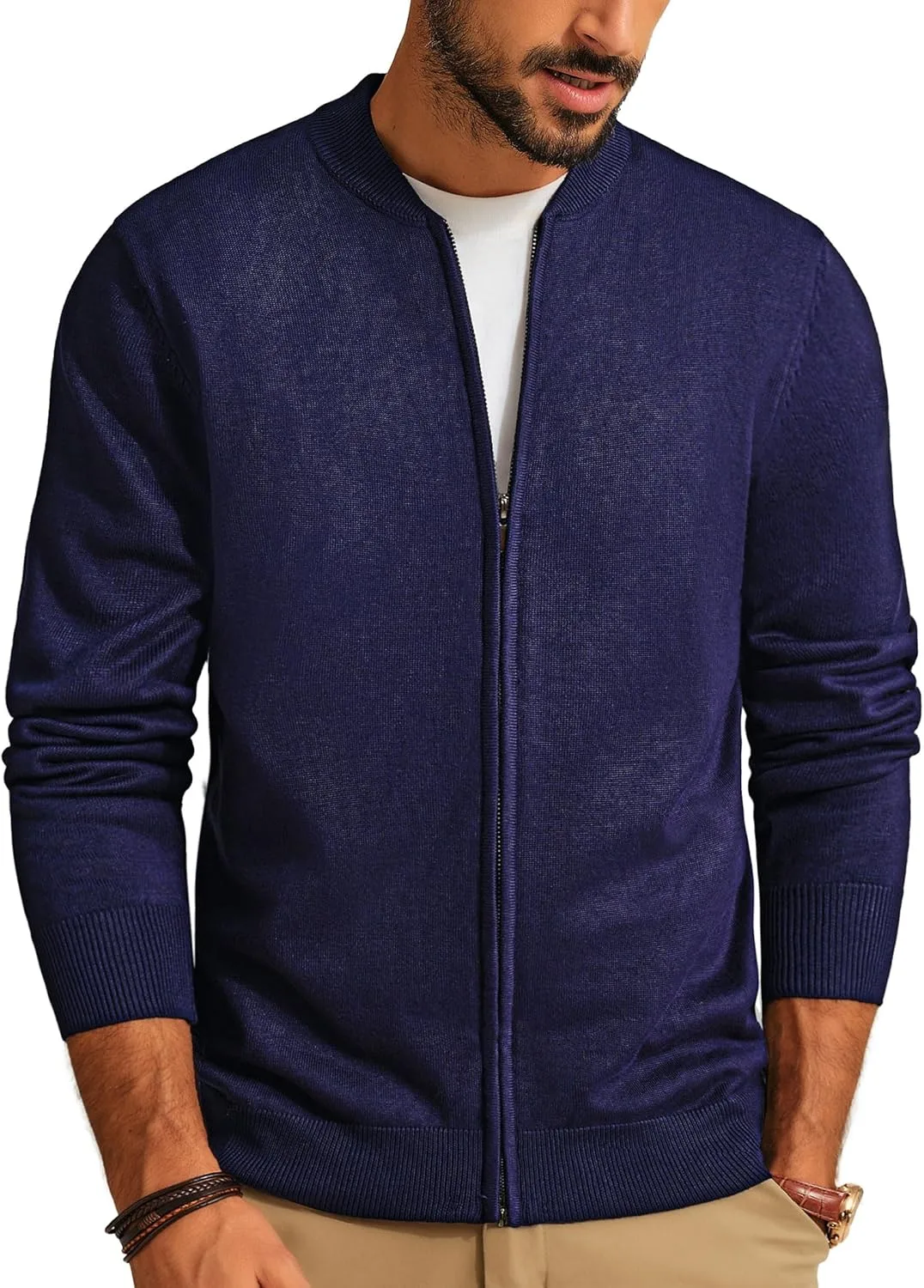 

Мужской кардиган на молнии с воротником стойкой PJ PAUL JONES