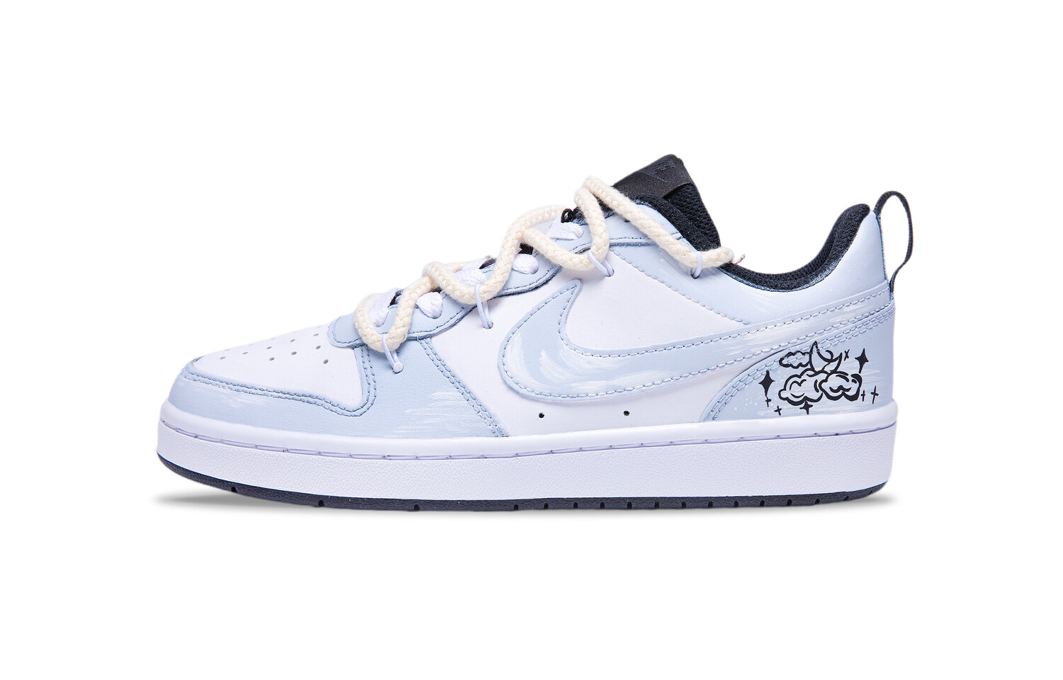 

Кроссовки Nike Court Borough Skateboarding Shoes Women's Low-top White, синий/белый