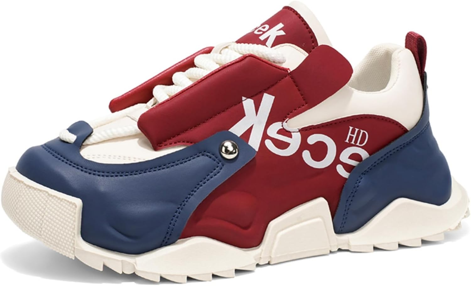 

Мужские прогулочные платформенные туфли Мужские модные кроссовки для увеличения роста Повседневные удобные кроссовки с противоскользящей танкеткой Легкие ретро повседневные обувь Размеры 6.5-13 Houdbdol, красный/синий