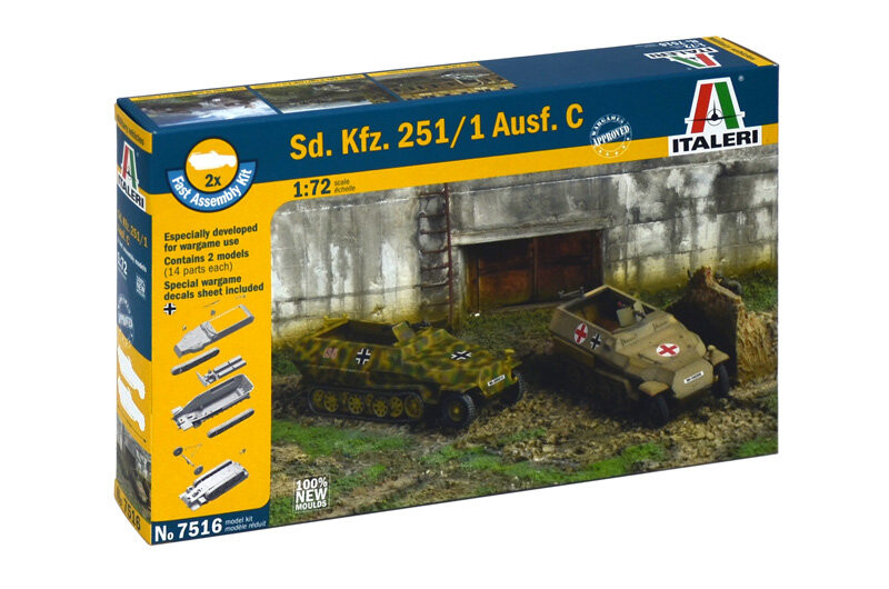 

Italeri, Танк Sd.kfz.251/1 Ausf.C x2Two Italeri, Модели, Набор моделей, 8+