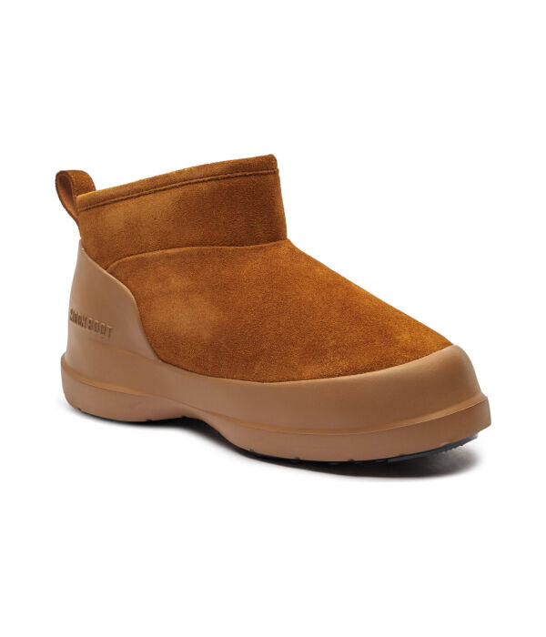 Сапоги женские Moon Boot короткие с мехом, коричневый