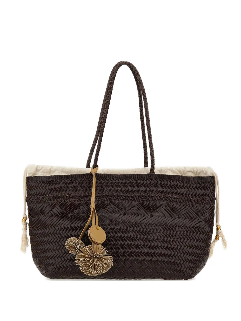 

Большая плетеная сумка Paloma с кисточками, на плечо Gianni Chiarini, коричневый