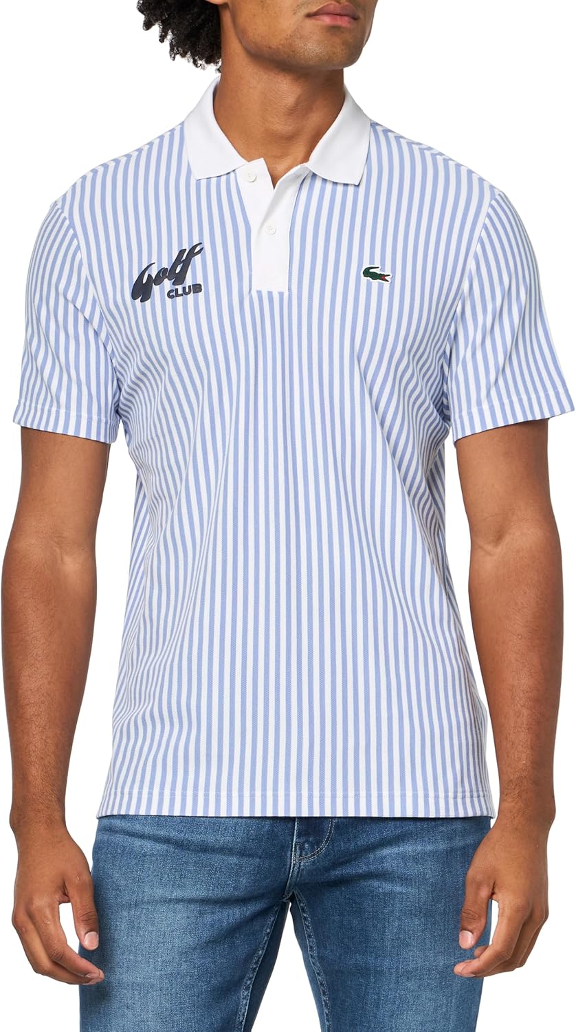 

Lacoste мужская спортивная поло для гольфа с терморегуляцией в полоску, Delphinium/White, Белый, Lacoste мужская спортивная поло для гольфа с терморегуляцией в полоску, Delphinium/White