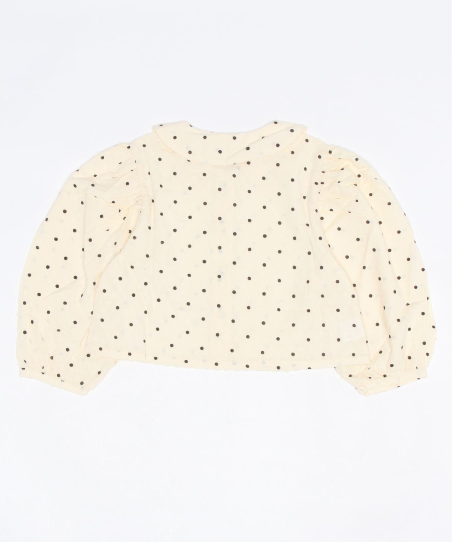 Блузка в горошек с пышными рукавами в стиле принцессы Aimoha Kids, beige — фото 4