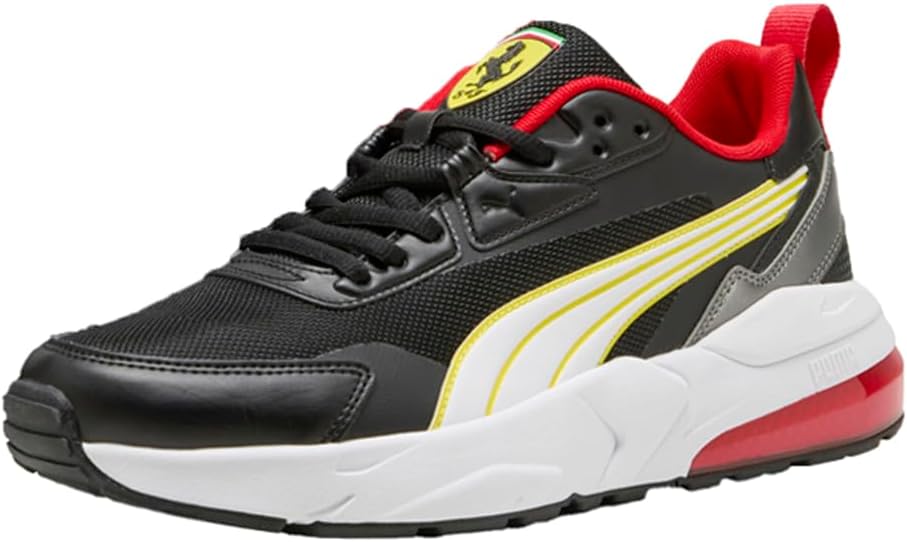 Мужские кроссовки PUMA Scuderia Ferrari Vis2k на шнуровке, повседневные - черные — фото 2