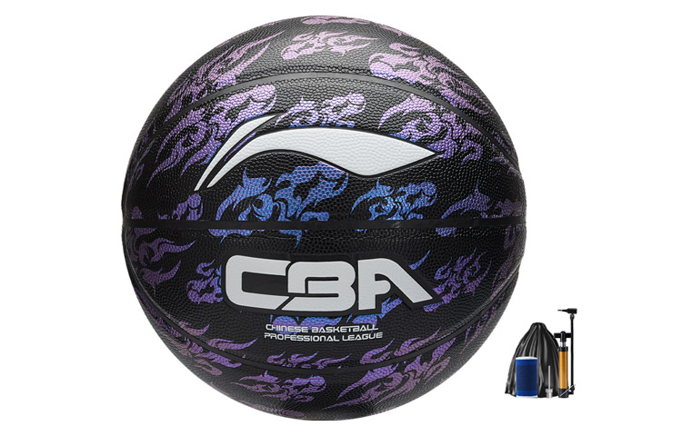 

LINING Коллекция CBA баскетбольный мяч PU черный фиолетовый размер 7 тренировочный unisex
