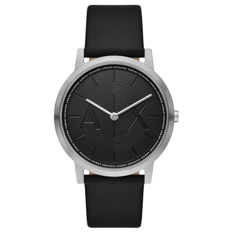 

ARMANI EXCHANGE Часы AE Armani Wrist Watch Quartz Movement Leather Strap 40mm Black Dial Men's Watch, Black Dial