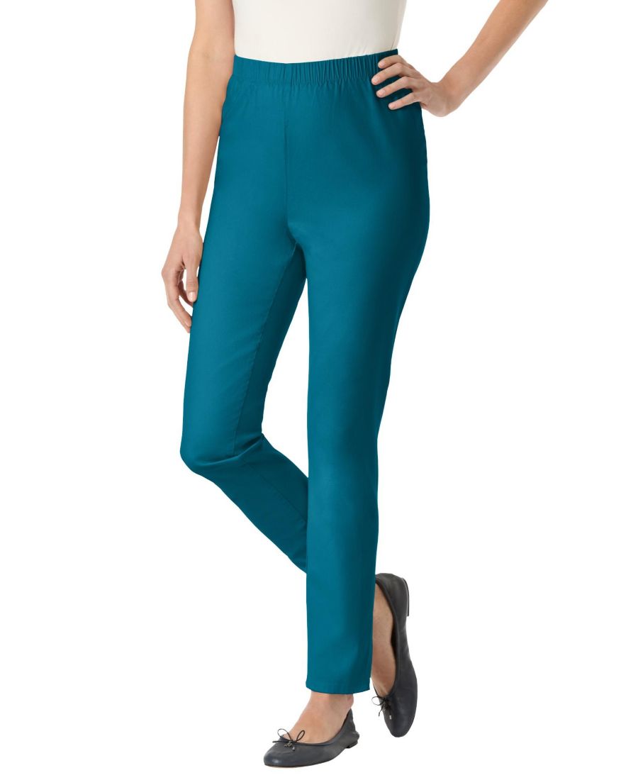 

Женские джинсы Within Pull-On с эластичным поясом из эластичного денима Fineline Woman Within, Deep teal burgundy