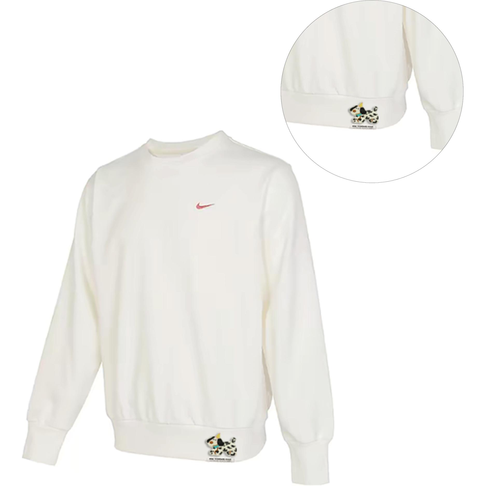 Nike Стильный свитшот с вышивкой Versatile Trendy Cute Pet Badge Men's White — фото 4