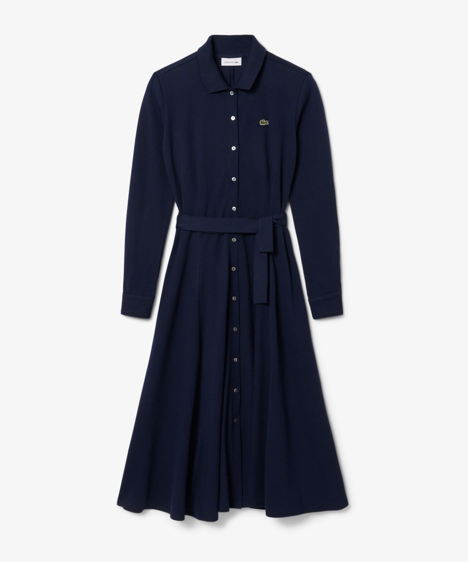 Платье-рубашка LACOSTE Navy из пике с воротником-поло — фото 4